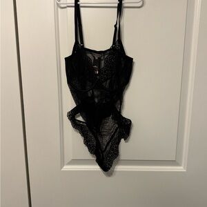 Victoria's Secret Black Lace Bodysuit